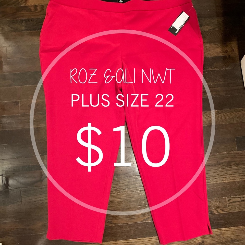 ❤️Roz & Ali Red Pants Plus Size 22